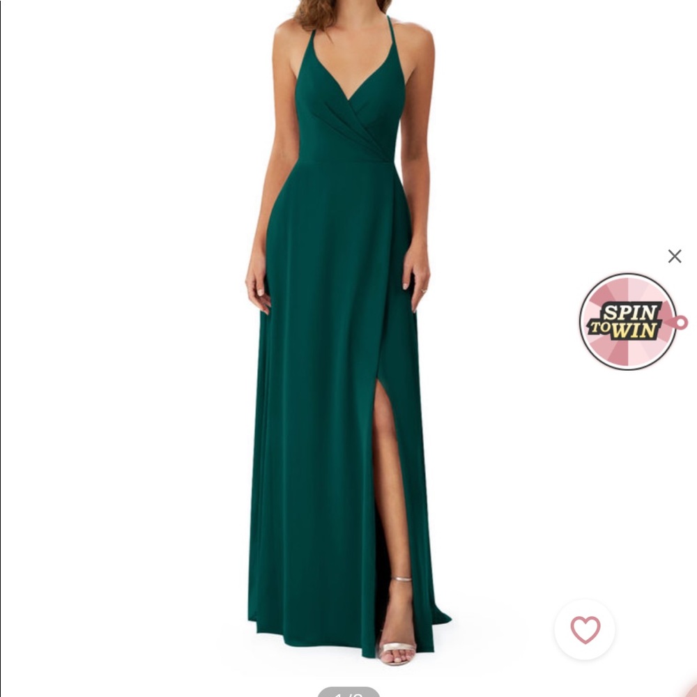 Azazie Bridesmaid dress emerald green size A16